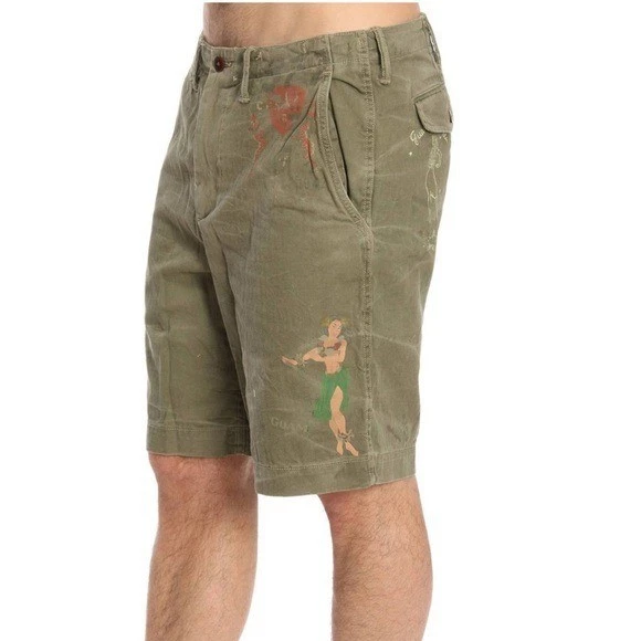 Polo Ralph Lauren Calce Relajado 30 Hula Bailarina Verde Ejército Pantalones Cortos Carga (Bin JJ11) Foto 1 de 4