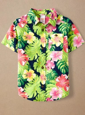 NUEVO CON ETIQUETAS Camisa Gymboree Boys 3T Familia Tropical Palma Abotonada Azul Aloha Foto 1 de 4