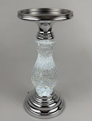 Silver Swirling Glitter Pedestal 3 WICK CANDLE HOLDER Bath & Body Works New Box - Image 1 of 4