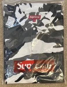 NWT Supreme Washed Camo Polo Shirt Size Men’s Large Snow Camo SS25 FREE SHIPPING - Picture 1 of 8