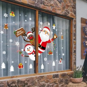 Christmas Wall Window Stickers Marry Christmas Decoration For Home 2023 Christma - Picture 1 of 49