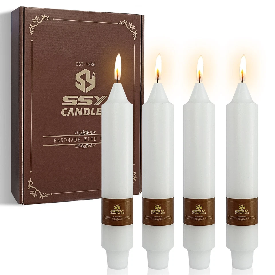 Paquete de 8 velas de pilar decoración del hogar velas cónicas sin perfume velas de cena de 7"  Foto 1 de 4