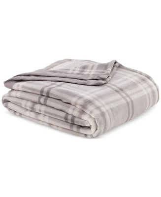 Berkshire Gray Plaid Classic Velvety Plush Blanket King - Image 1 of 4