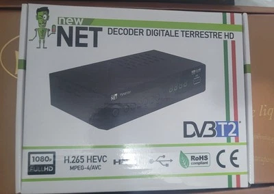 DECODER DIGITALE TERRESTRE HD DVB T2 NEW NET USB PLAY WIFI - Immagine 1 di 4