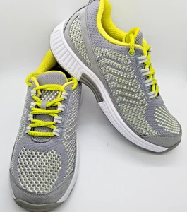 OrthoFeet 987 Women's 6.5 B Gray Yellow Shoes Comfort Orthopedic Walking Relief - Picture 1 of 9