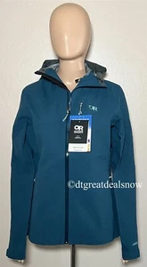 Outdoor Research OR Women Aspire 3L Rain Jacket SMALL Teal Color Harbor NEW - Picture 1 of 14