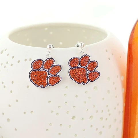 CLEMSON TIGERS, Earrings CRYSTAL, Jewelry, SPARKLE & SHINE, College Football Cover