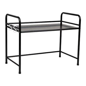 Microwave Stand Shelf Organizer, Black Metal Kitchen Storage Rack Shelf NEW - Picture 1 of 8
