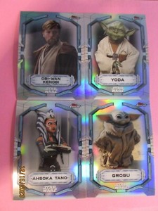 2022 TOPPS FINEST STAR WARS 8 REFRACTORS AHSOKA TANO KENOBI GROGU YODA ERSO