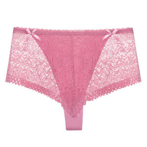 Sexy lace panties Girly briefs bow fly lace Rose red #P