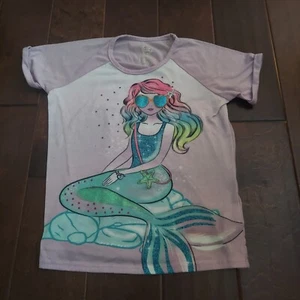 Mermaid Girl's Pajama Shirt Wonder Nation Purple - Size M (7-8) - Picture 1 of 11