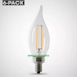 Feit CHANDELIER Dimmable LED 3.3 Watt Candelabra Bulbs 6 pack 40 watts Replacemt - Picture 1 of 2