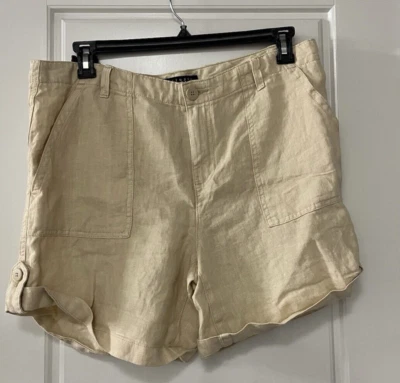 Sanctuary Women's Khaki Linen Shorts Size 32 - Image 1 of 4