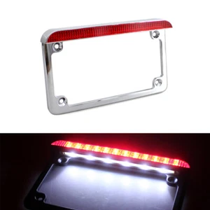 License Plate Frame Bracket Kit w/LED Brake Number Plate Light For Harley Bobber - Picture 1 of 9