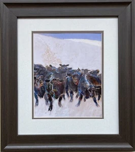 Jamie Wyeth "Angus in Winter '22" CUSTOM FRAMED Art Andrew Americana - Picture 1 of 3