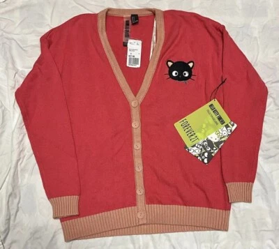 Novo com etiquetas Cardigã Feminino Rosa Hello Kitty Forever 21 Suéter S Chococat Malha Retrô - Imagem 1 de 4