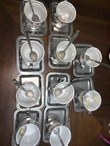 10 Italian Vintage Espresso Cups and saucers Inox Meber 18/10 stainless