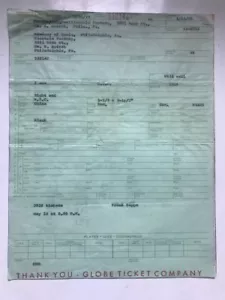 FRANK ZAPPA Academia de Música Filadelfia 1970 recibo de boleto archivo Herb Cohen - Imagen 1 de 2