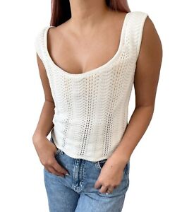 Vivienne Westwood Vintage Corset Bustier #M Knit Cotton Lycra White RankAB