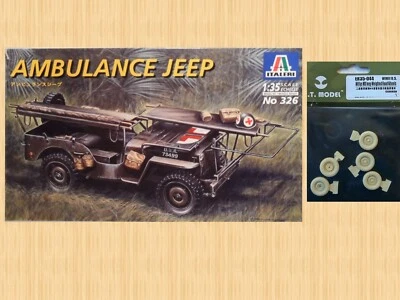 Italeri 326 1:35 Jeep Ambulance + ET Models ER35-044 Sagged Wheels Set - Immagine 1 di 3
