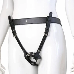 Magic Wand Massager Holder Strap on Harness Panties Thong PU-Leather Restraint - Picture 1 of 5