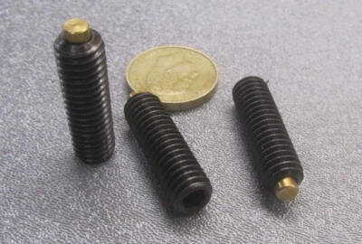 Kmac Alloy Steel Set Screws, Brass Tip, 3/8-16 x 1 1/4" Thread Length, 3 Pcs