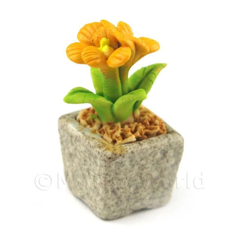 Miniatura Fatto a Mano Giallo Scuro Ceramica Floreale - Immagine 1 di 1