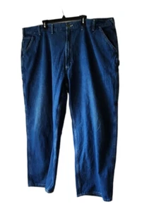 Carhartt Carpenter Jeans Blue Denim Workwear Mens 50X30 Dungaree Fit - Picture 1 of 8