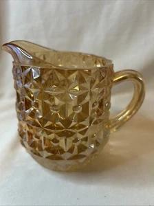 Vintage Jeanette Iridescent Glass Holiday Buttons and Bows Pitcher - Picture 1 of 16