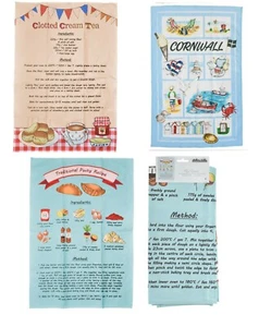Toalla de té Pasty Receta Crema Té o Cornualles encantador regalo de Navidad o recuerdo - Imagen 1 de 4
