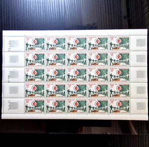 CAR 1974 Mondiale MNH 25 Stamps Full Sheet - Bented Once - Picture 1 of 3