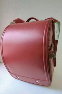 Randoseru Japanese Kids School Bag Backpack Red Leather USED good condition - Picture 1 of 8