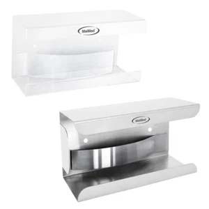 MaiMed Wandhalter mit Feder für Handschuhboxen Handschuhspender Acryl Edelstahl - Bild 1 von 5