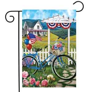 Briarwood Lane patriotisches Fahrrad Sommer Garten Flagge - Bild 1 von 4