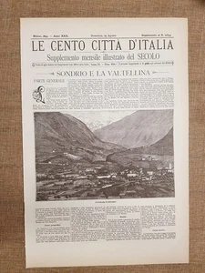 Le Cento Città d'Italia 25 agosto 1895 Sondrio e Valtellina Il Secolo Ristampa - Picture 1 of 1