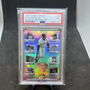 1998 TOPPS CHROME CLOUT 9 REFRACTOR #C8 KEN GRIFFEY JR. HOF PSA 9 - Picture 1 of 2
