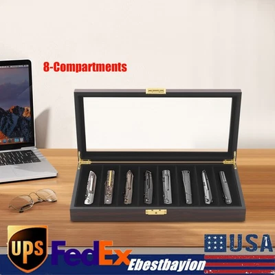 Vitrina de cuchillos negra 8 ranuras cuchillo caja de almacenamiento cuchillo organizador de exhibición NUEVO Foto 1 de 4