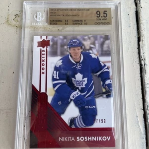 BGS 9.5 2016-17 Upper Deck Overtime Rookies Red Foil /99 Nikita Soshnikov #103 - Picture 1 of 2