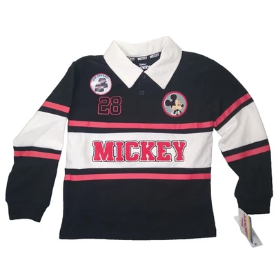 Mickey Mouse Shirt Rugby Boys Sz 5t Sweatshirt Winter Warm School Fall Festival - Image 1 of 4