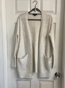 Buffalo David Bitton Open Cardigan Sweater Size Medium Ivory Longer Length - Picture 1 of 5