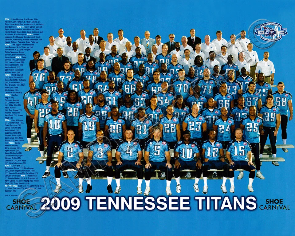 2009 TENNESSEE TITANS TEAM 8X10 PHOTO PICTURE VINCE YOUNG JEVON KEARSE - Image 1 of 1