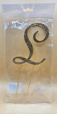 Diamantes de imitación Cristal Dorado MONOGRAMA LETRA "L" Decoración para adorno de pastel, TOTALMENTE NUEVO Foto 1 de 4