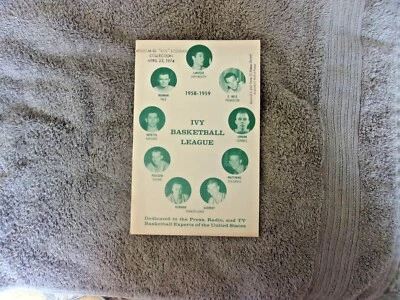 1958-59 IVY LEAGUE BASKETBALL MEDIA GUIDE Yearbook DARTMOUTH 1959 RUDY LARUSSO  - Image 1 of 4