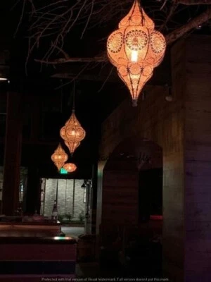 Juego de 3 piezas de lámpara colgante marroquí, lámpara de linterna de techo, luces para decoración del hogar Foto 1 de 4