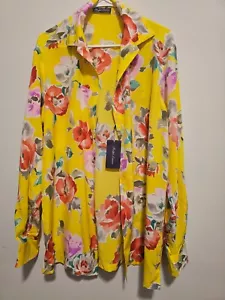 Camisa Ralph Lauren Etiqueta Púrpura Estampado Botánico Nueva con Etiquetas - 100% Seda - ORG $450 - Imagen 1 de 8
