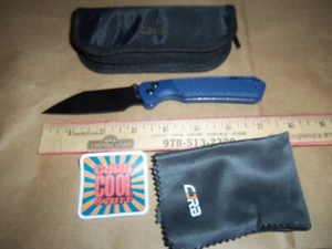 CJRB Pyrite Light Folding Knife 3.38" AR-RPM9 Steel Blade Blue FRN Handle J1945 - Picture 1 of 7