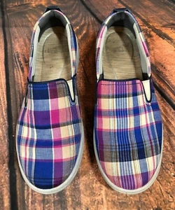 Dansko Belle Blue Madras Canvas Comfort Slip-On Sneaker Womens 38 / 7.5-8 (u5d) - Picture 1 of 11