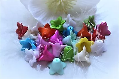  50 - 150 Acrylic Blossoms Opaque Flowers 18x12mm mix Tinker Choice Discount DIY - Image 1 of 3