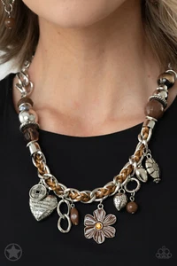 Paparazzi Blockbuster Necklace - Charmed, I Am Sure - Brown - Picture 1 of 11