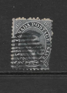 CANADA SCOTT 19 USED FINE - 1859 17c BLUE CARTIER ISSUE (FAULTS) - Picture 1 of 2